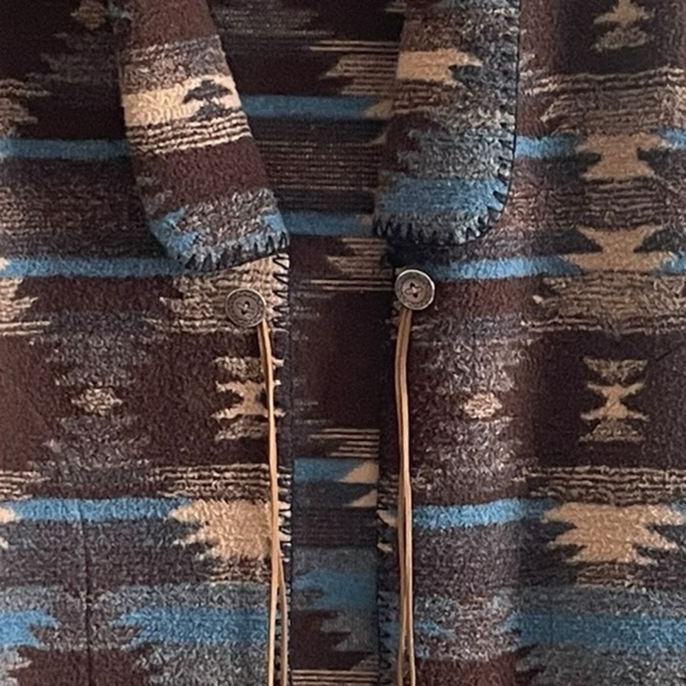 Bear Ridge Outfitters Vintage Duster Blanket Vest Jacket USA Aztec Western 90s L - Picture 3 of 14